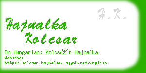 hajnalka kolcsar business card